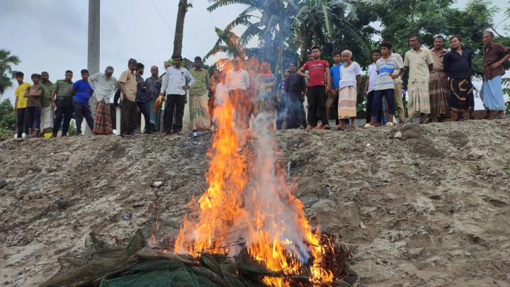 ডিমলায় চায়না দুয়ারী কারেন্ট জাল জব্দ